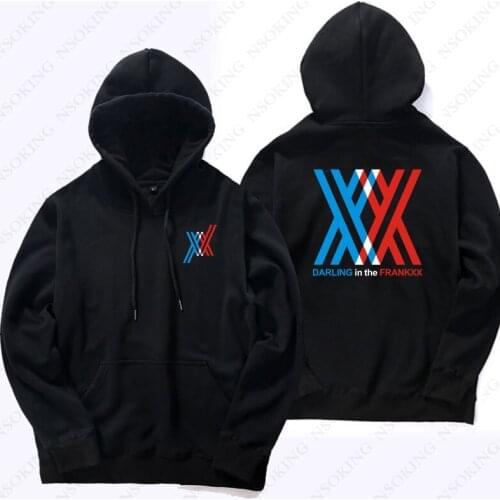 New DARLING in the FRANXX Hoodie Anime Thicken cotton Coat mens Clothing Casual Women Autumn winter Warm hooded Sweatshirts