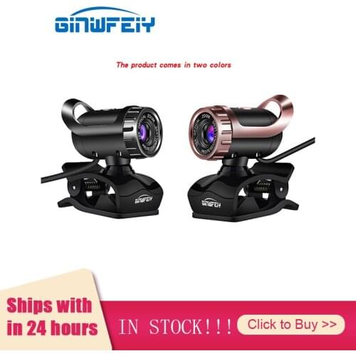 USB 2.0 480P Camera Web Cam 360 Degree MIC Clip-on for PC Laptop Desktop video conference A1 Webcam Built-in Mic gold/black