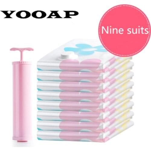 YOOAP Thick Cotton Quilt Clothes Vacuum Compression Bag Vacuum Bag Storage Bag 4 Extra Large 4 Medium Plus Hand Pump