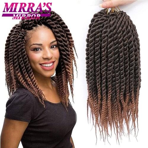 Mirras Mirror Havana Twist Crochet Hair 6 Packs 12inch 18inch 22inch Synthetic Crochet Braids Senegalese Twist Braiding Hair