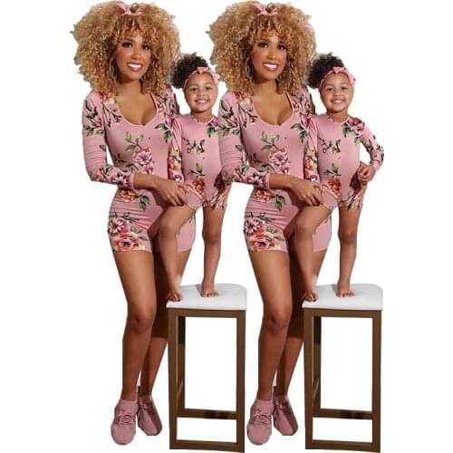 Womens 2021 Summer New Short-sleeved Shorts Parent-child Suit New Products family outfit matching