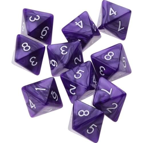 10pieces 8 Sided Dice D8 Polyhedral Dice for DND Party Table Board Games Dice Set