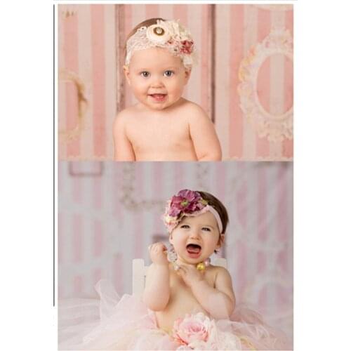 5*7ft photographic background pink princess line floor part photography backdrops custom made kids birthday photos