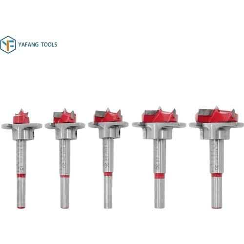 5pcs/set 15mm~35mm Hole Saw Forstner Core Drill Bit Woodworking Hinge Carbide Hole Cutter Self Centering Power Tools