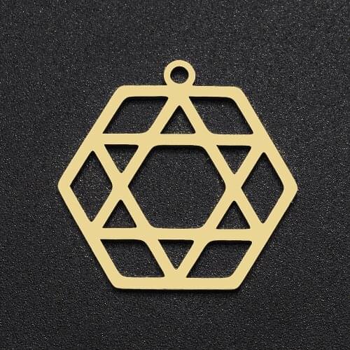 5pcs/lot 100% Gold Stainless Steel Star Geometric Charm Pendant Wholesale Jewelry Bracelet Making Jewelry Necklace Making