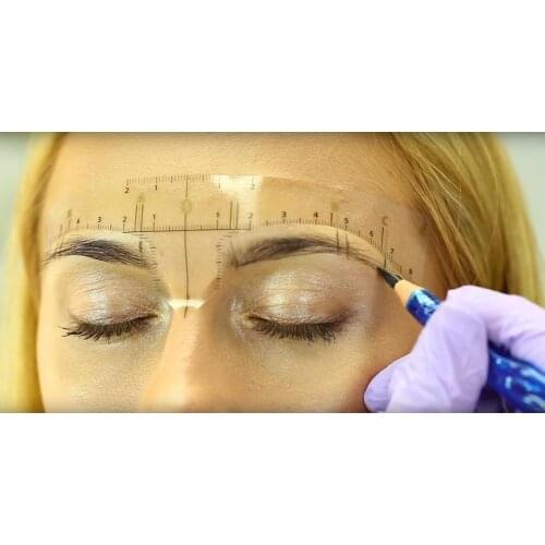 50pcs Permanent Makeup Disposable Eyebrow Ruler Measurement Sticker Tool Microblading Ruler Tattoo Accessories