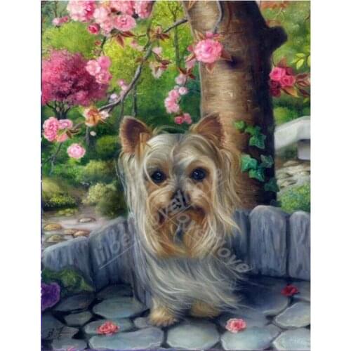 NewDiamond embroidery Yorkshire Terrier dog diamond painting cross stitch DIY Rhinestone crafts home decoration stickers FG1293