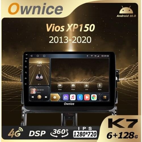 Ownice Car Multimedia for Toyota Vios XA1050 2013 - 2020 2Din Android 10.0 auto radio Audio 6G+128G 4G LTE HDMI SPDIF 360 Camera