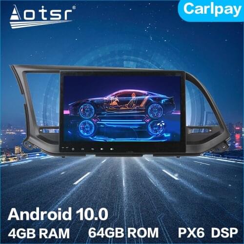 Aotsr Android 10.0 4+64G Car Radio GPS Navigation Car Stereo Video HD Multimedia Player For HYUNDAI Elantra 2016-20 DSP Carplay