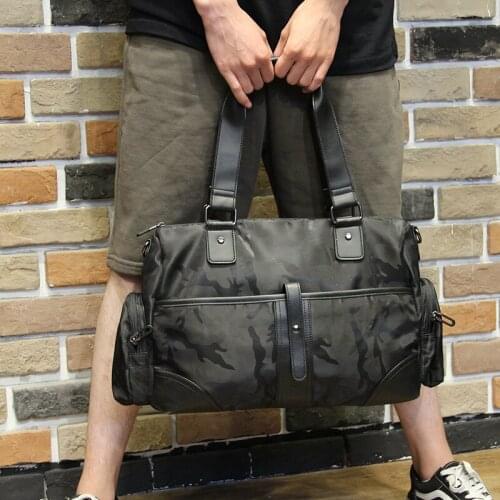 Large Capacity Camouflage Bodybuilding Package Business Travel Short Tourism Bag Single Shoulder Big Handbag Water Proof Oxford
