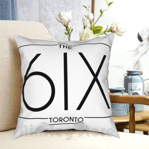 The 6Ix Pillow Case Printed Home Soft DIY Pillow cover Toronto Canada Ontario City Black White Cn Tower Blue Jays Maple
