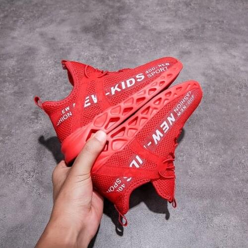 Vinsinw Kids Running Shoes Sport Shoes Boys Sneakers Outdoor Light Tenis Basket Footwear Red Black Girl Breathable Soft Shoes