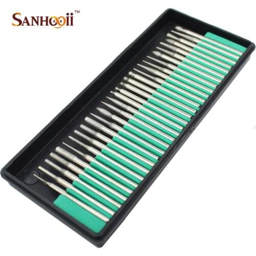 SANHOOII 30PCS Electric Grinding Head 3mm Shank Diameter Power Tool Accessories Alloy Bit of Grinder accesorios