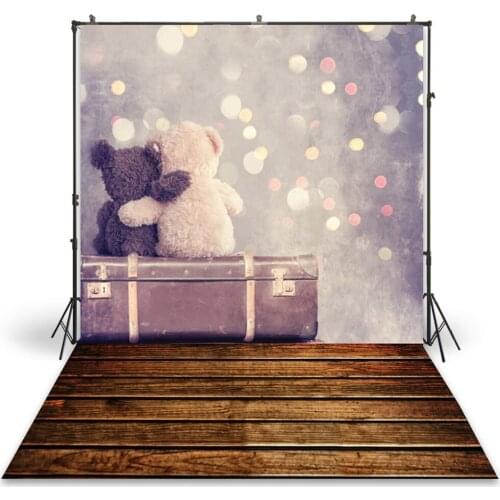 HUAYI Photography Backdrop Newborns Baby Child Photo Booth Background Valentine Day Love Bear Photoshoot Studio Backdrops D-9633