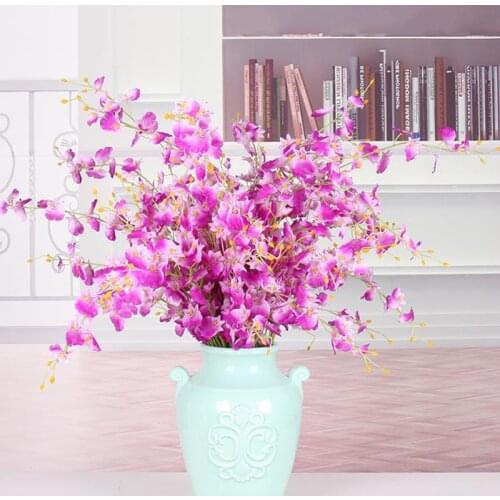 6pcs/Lot Artificial Orchid Flowers Silk Butterfly Vases High Quality Phalaenopsis Fake Flower Party Home Festival Wedding Decor