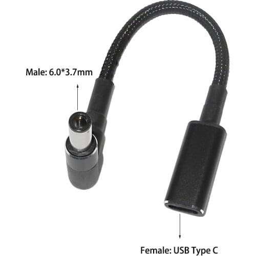 100W USB C Fast Charging Cable Cord for Asus Laptop PC Type C Female to 6.0*3.7mm Male Plug Adapter Connector Notebook Charger