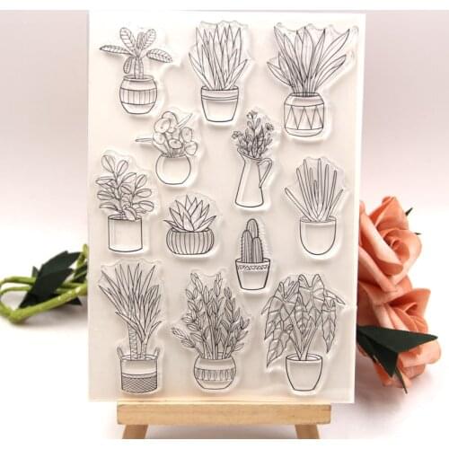 KLJUYP Pot Plant Botanical Clear Stamps Scrapbook Paper Craft Clear stamp scrapbooking