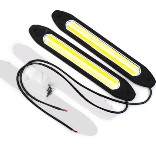 2PCS Flexible COB Led Drl With Turn Signal Light CAR LED Ultra Thin Super Bright amber white DRL LED COB Daytime Running Light
