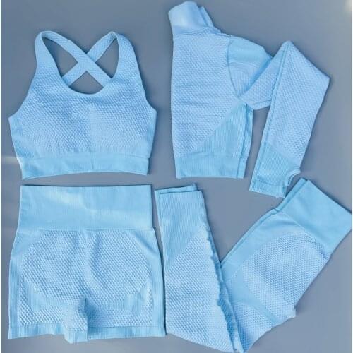 Women Seamless Yoga Set Sportswear Fitness Sport Gym Running Yoga Suit Sports Bra Leggings Outfit Suit Activewear