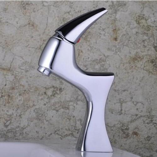 Creative copper herringbone style basin faucet, Bathroom chrome sink basin faucet mixer, Toilet wash basin faucet hot and cold
