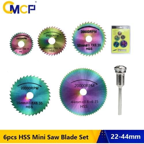 CMCP HSS Circular Saw Blade Rotary Tool For Dremel Metal Cutter 22/25/32/35/44mm With 3mm Shank Mandrel Wood Cutting Discs