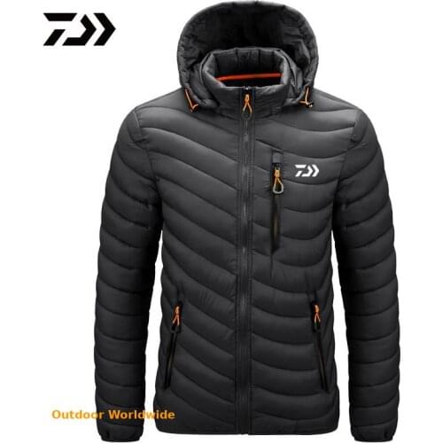 Daiwa Jacket Mens Velvet Fishing Clothes Thicken Thermal Coat Fishing Shirt Winter For Fishing Clothing Daiwa Winter Jacket