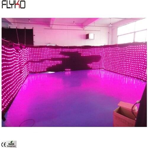Flyko stage Multi-purpose led video cloth LED stage curtain P100mm 2x17