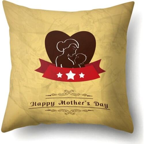 One Side Print Cushion Cover Polyester Decorative for Sofa Seat Soft Throw Pillow Case Cover 45x45cm Monthers Day