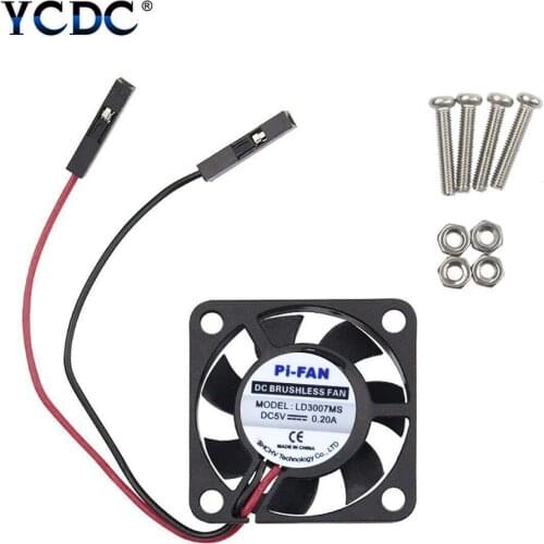 Cooling Fan For Raspberry Pi 3 2 Model B Pi 3 B+ Pi A+ DC 5V/0.2A 30x30x7mm DC 5V Cooling Fan Cooler For Raspberry Pi