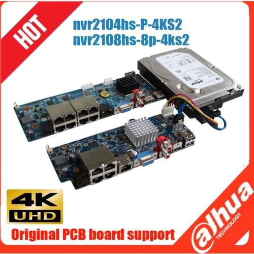 Original Dahua mutil language PCB board for DHI-NVR2104HS-P-4KS2 DHI-NVR2108HS-8P-4KS2 8PoE 4K H.265 Network video recorder