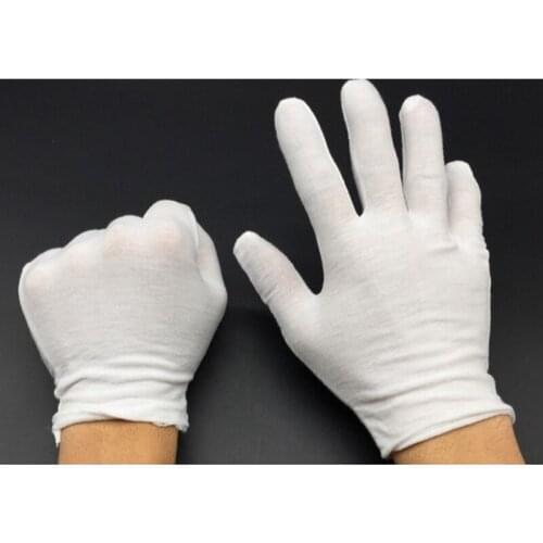 12 Pairs White Work Gloves Inspection Cotton Work High Stretch Gloves Unisex Thin Lightweight Etiquette Gloves Cleaning Gloves