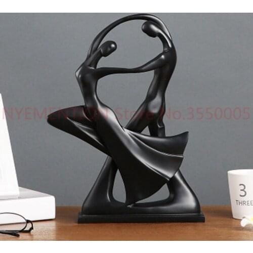 Gifts Home Decor Dancing Couple Sculpture statue Love Decoration Crafts Resin Figurines Lovers Ornaments Statue Modern 1pcs
