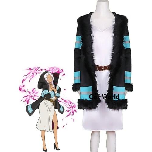 Fire Force Princess Hibana Uniform Coat Dress Outfit Anime Customize Cosplay Costumes