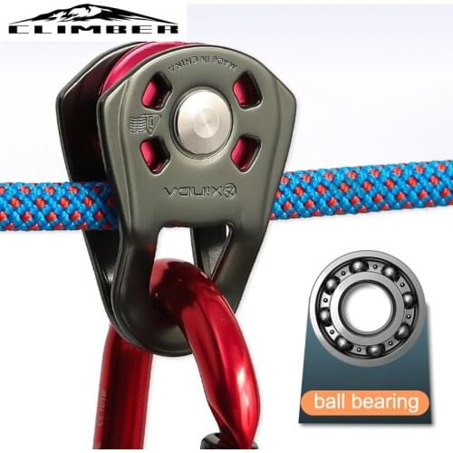 Professional Small single pulley Gear ball bearing Mountaineering Rock Climbing Zipline Traverse-solving Carriage pulley