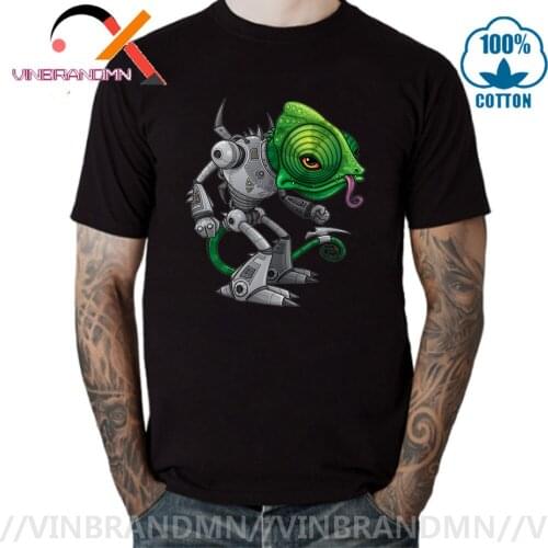Steampunk Chameleon Lizard Robot T shirt Chameleozoid Fun Gift Tee New Fashion T-Shirt Brand Shirt High Quality Printed T-Shirt