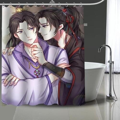 Custom High Quality Anime Mo Dao Zu Shi Shower Curtains Bath Products Bathroom Decor Waterproof Polyester With 12 Pcs Hooks
