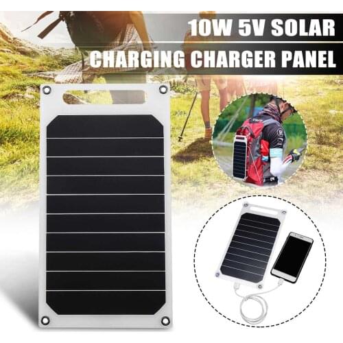 1pc Newest 5V 10W Solar Panel USB Charger for Mobile phone Camping Sunpower Panel Portable Outdoor Solar Batteries Board