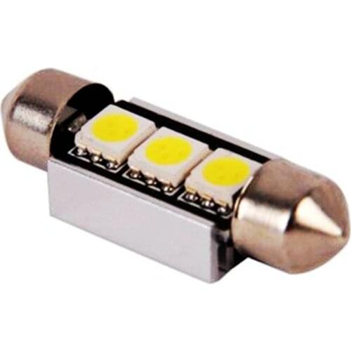 10pcs 36mm 39mm 3 Smd 5050 Led White Blue Dome Festoon Car Light Canbus Error Free C5W Lamp Auto Bulb 12V Interior Blub 10X