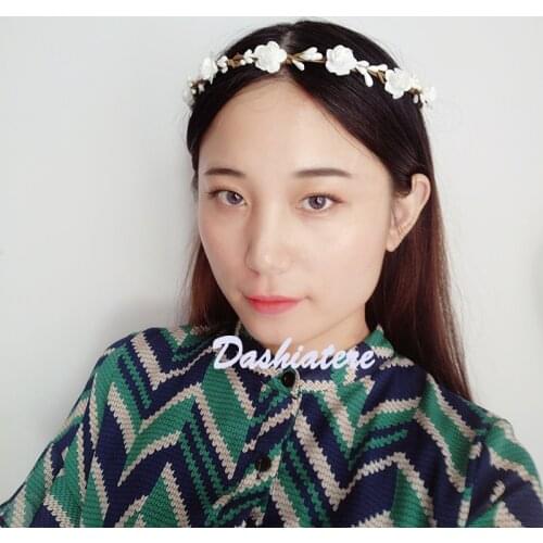 10pcs Mini Paper Plum Flower Head Crown Women Bridesmaid Headpieces Hippie Hair Accessories Rustic Wedding Decor White Hair Band