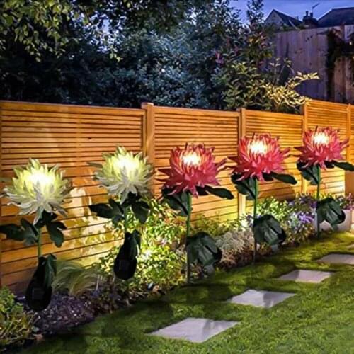 2Pcs Solar Powered Outdoor Grass Artificial Marguerite Lamp Flash String LED For Garden Lawn Landscape Holiday Light