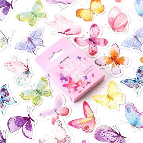 24box Sticker Butterfly Garden Animal Cartoon Mini Cute DIY Handmade Student Stationery Scrapbook Diary Reward Sticker New