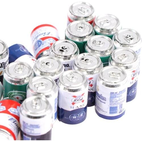 NEW 4pcs Mix Colors Cute 3D Plastic Imitation Drink Cans Miniature Food Art Supply DIY Decoration Charm Craft