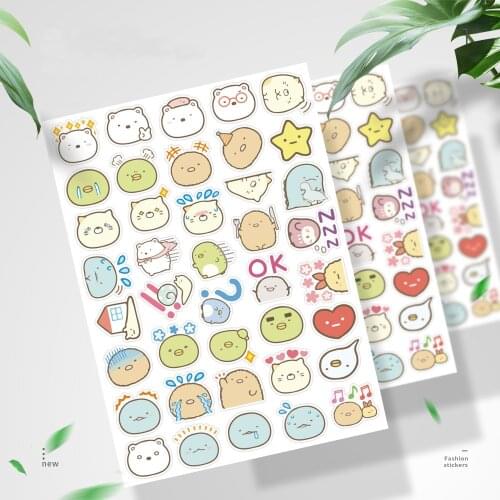 40 Pieces Cartoon Animals Cute Stickers Waterproof PVC Suitcase Water Cup Skateboard Mobile Phone Decorative Sticker stationery