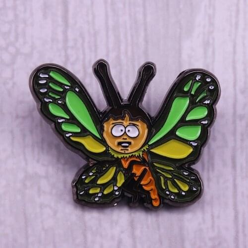 Butterfly Randy pin funny adult cartoon brooch