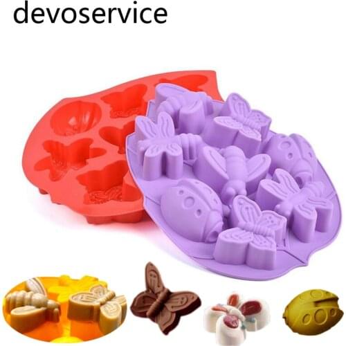 Butterflies Beetle Insect Star Silicone Mould For Fondant Cake Decoration Tools Soap Chocolate Pudding Gumpaste Candy Clay Molds