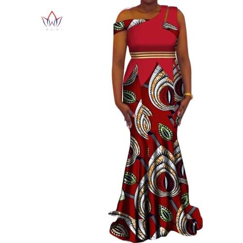 Bintarealwax African Dresses For Women Dashiki Realwax Print SexyLong Dresses Bazin Riche Plus Size Party For Lady WY3640