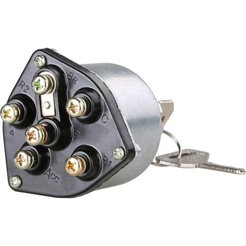 Car Ignition Lock Barrel Cylinder Switch with 2 Keys Tractors Vehicles