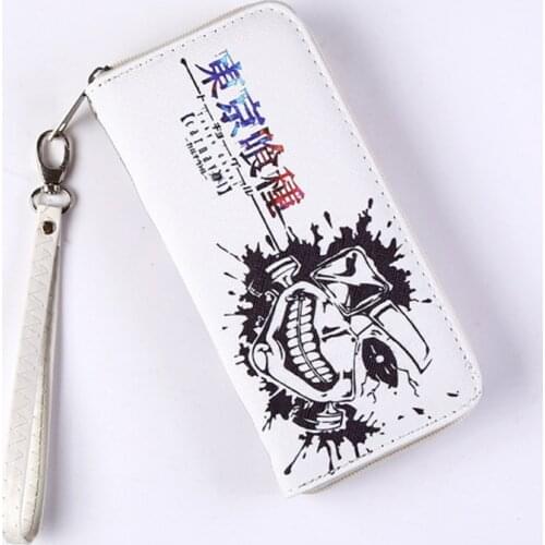 Tokyo Ghoul Kaneki Ken Anime Zipper Long Wallet Purse Zipper Bag Clutch Hand Bag With Key chain