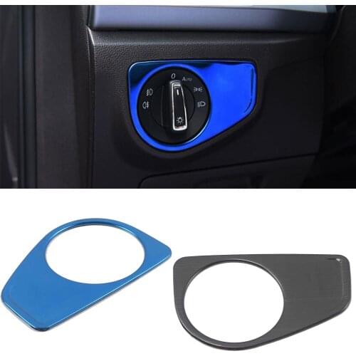 For VW Volkswagen Teramont Atlas 2017 2018 2019 2020 Car Detector Stick Cover Front Head Light Switch Trim Frame Lamp