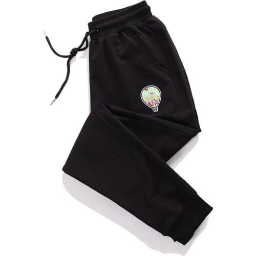 Hiawatha Womem Large Size Harem Pants Autumn Bulb Letters Patchwork Sweatpants Casual Black Pencil Pants S-5XL P1032